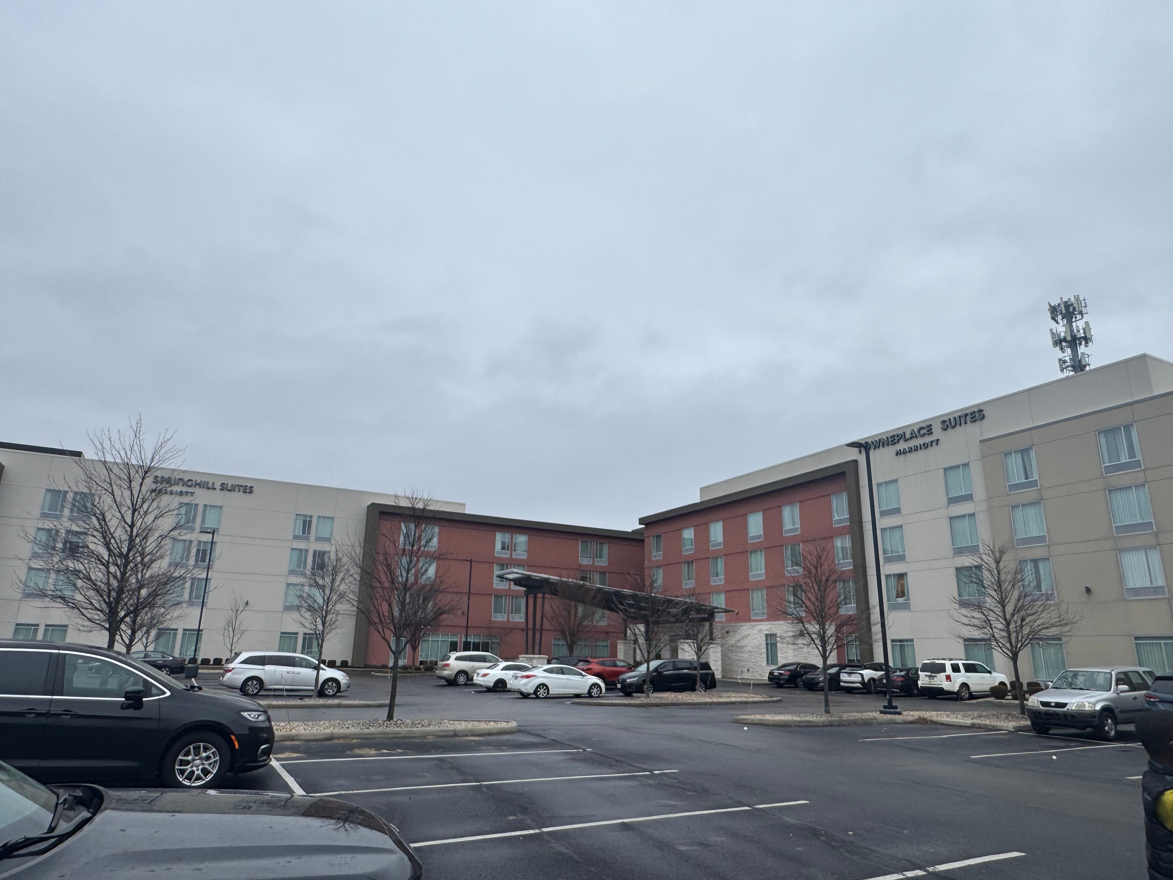 In front of the hotel.