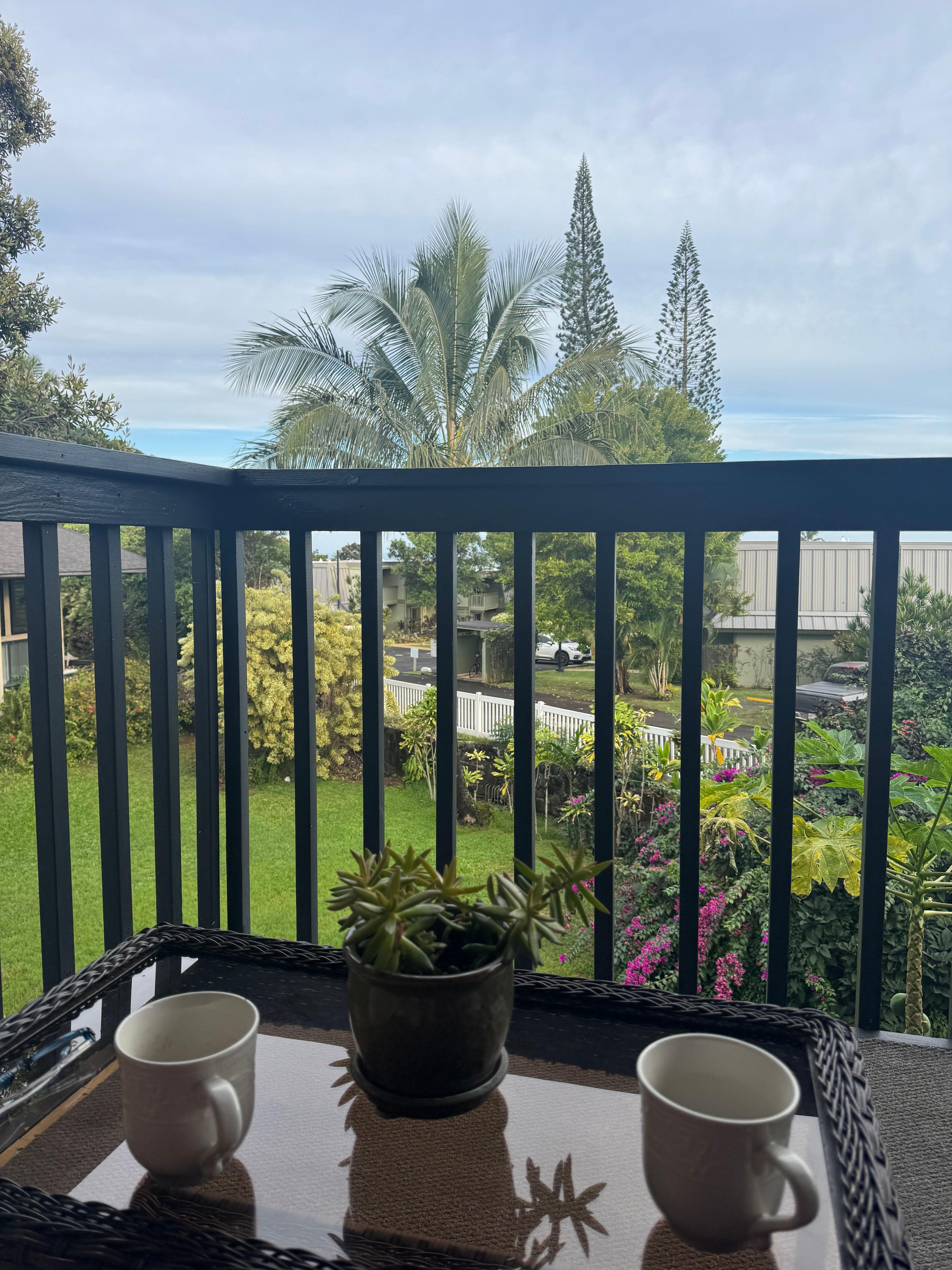 The view from the balcony in the morning.