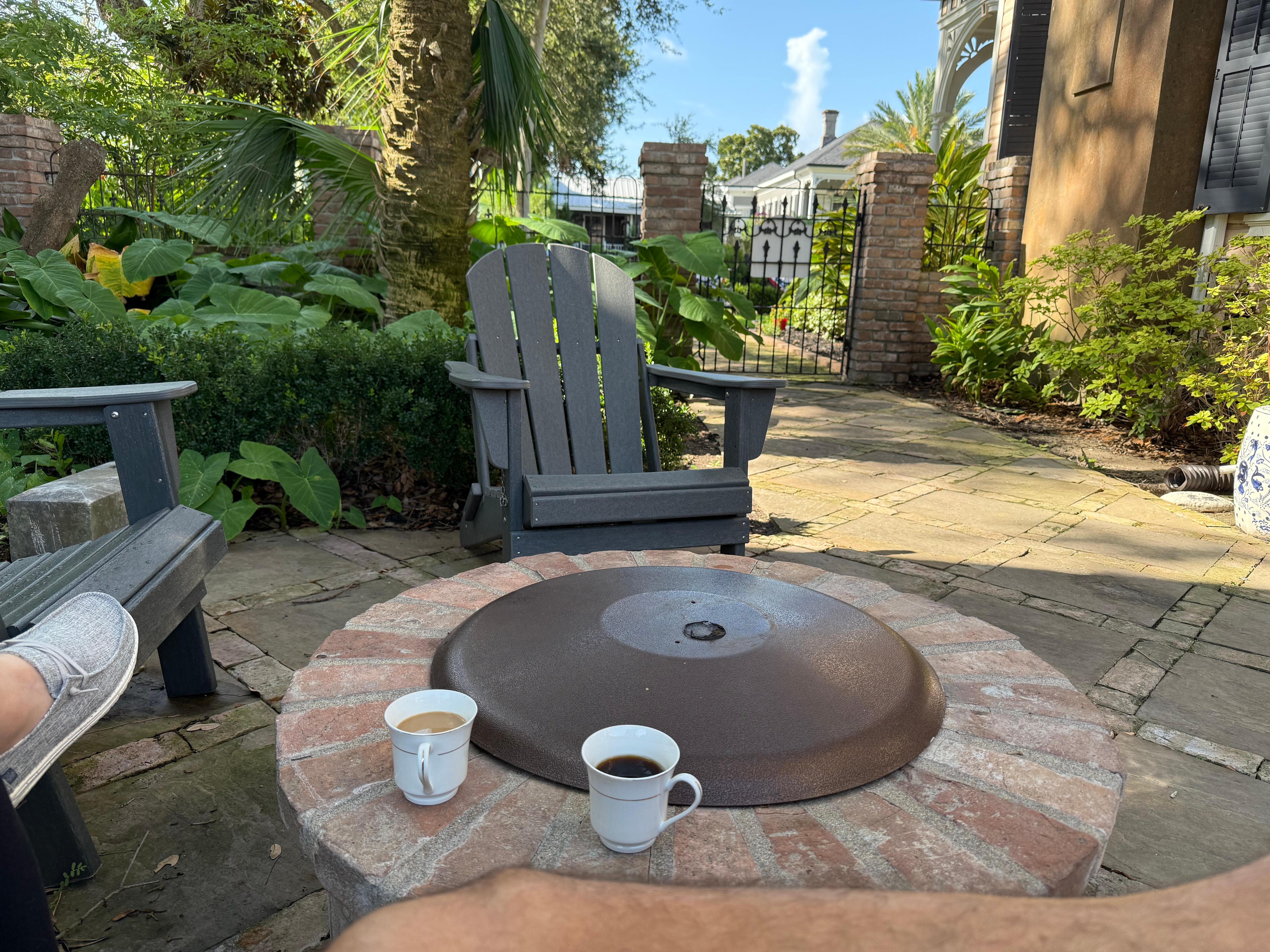 The backyard was quiet, relaxing and beautiful