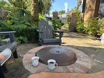 The backyard was quiet, relaxing and beautiful
