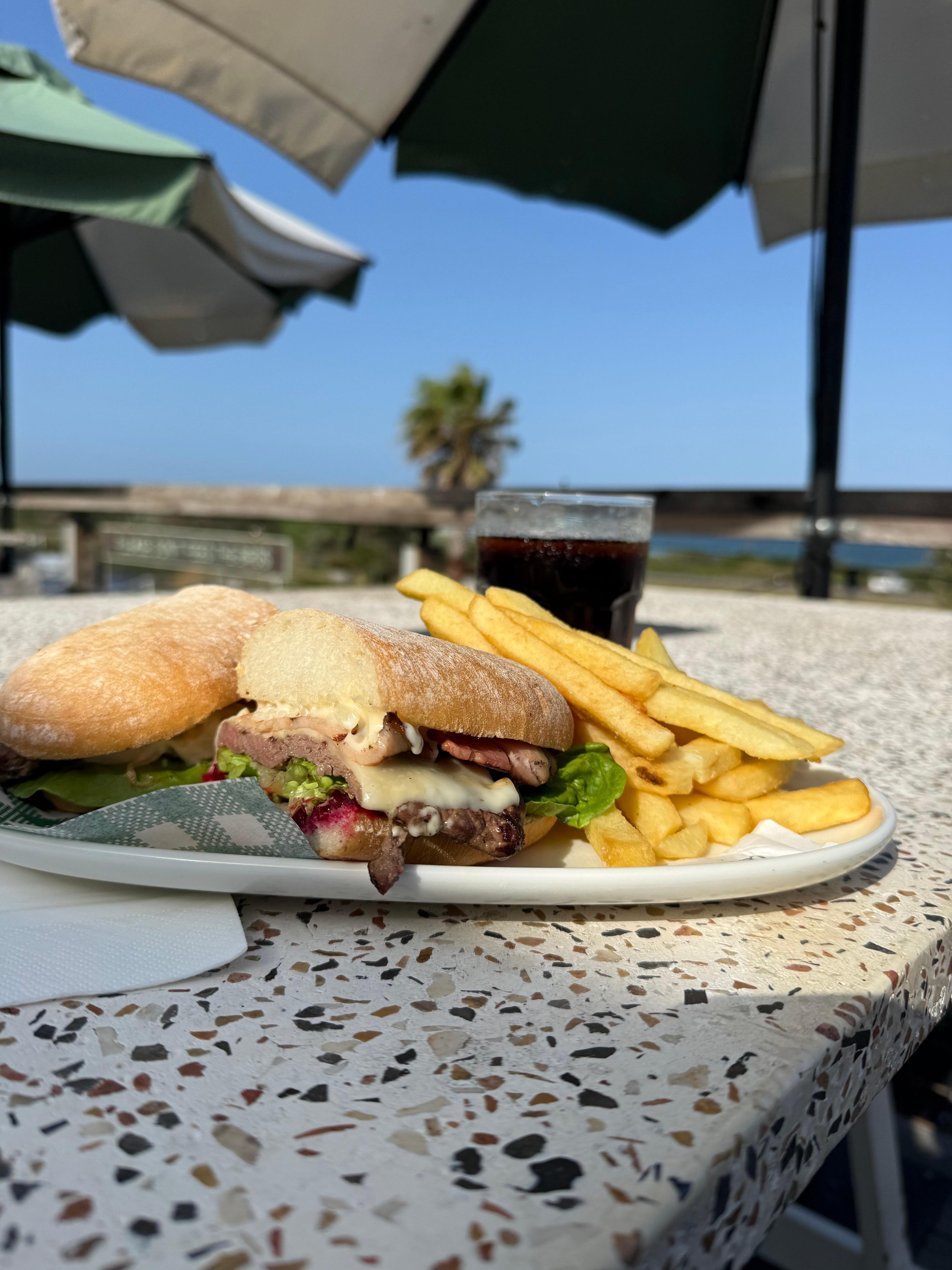 Dinner! Steak sandwich was very tasty 
