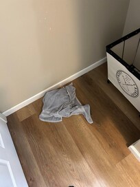 Dirty towels in bathroom