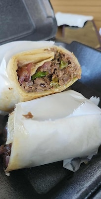 Steak and cheese wrap for breakfast