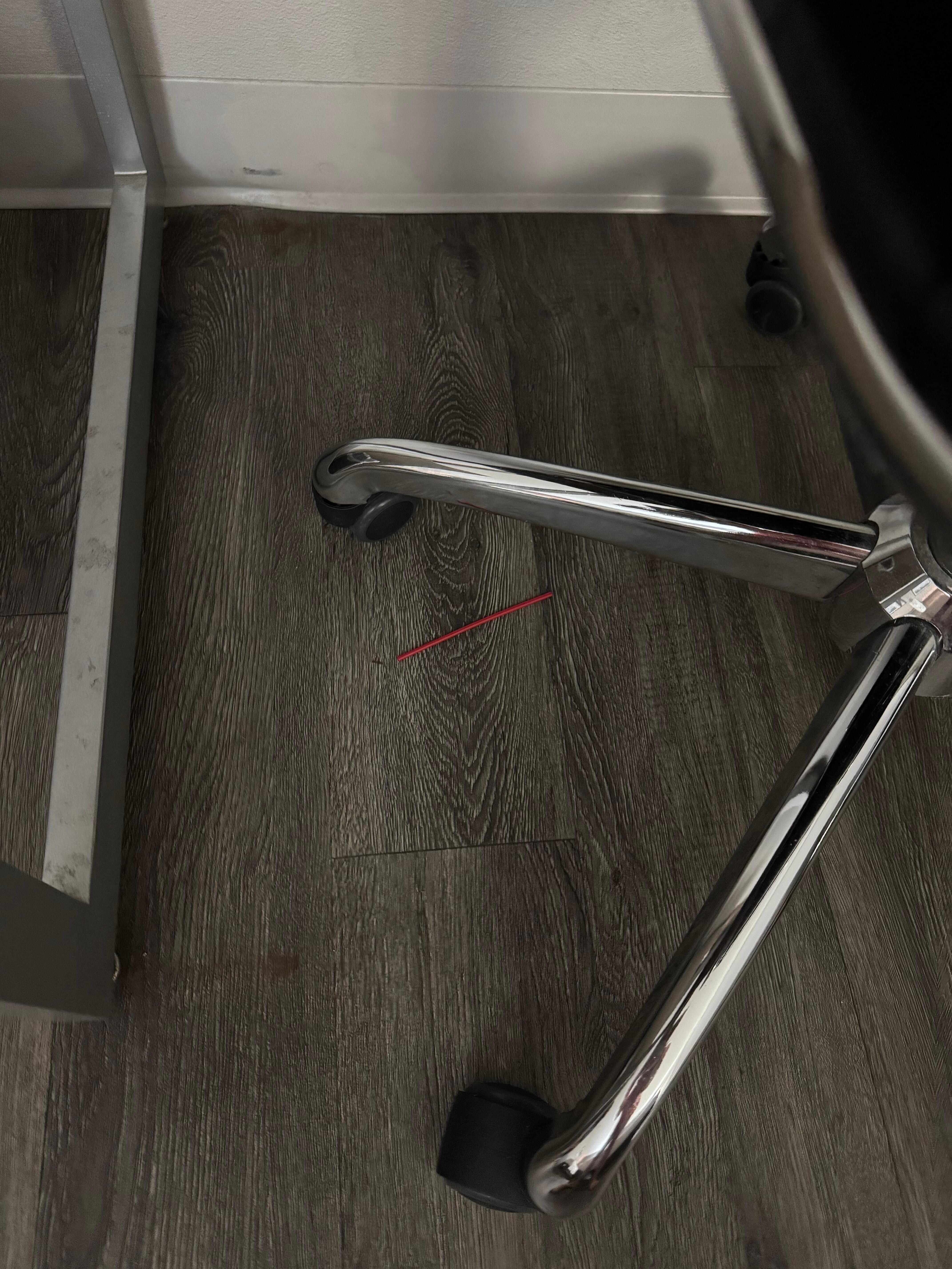 Used straw under desk when we checked in
