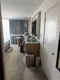 TV and mini fridge which you can put your own food and drinks ABC store right next to the hotel
