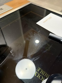 The bedside table was filthy in both rooms. That's a line from dragging my finger through the yuck.