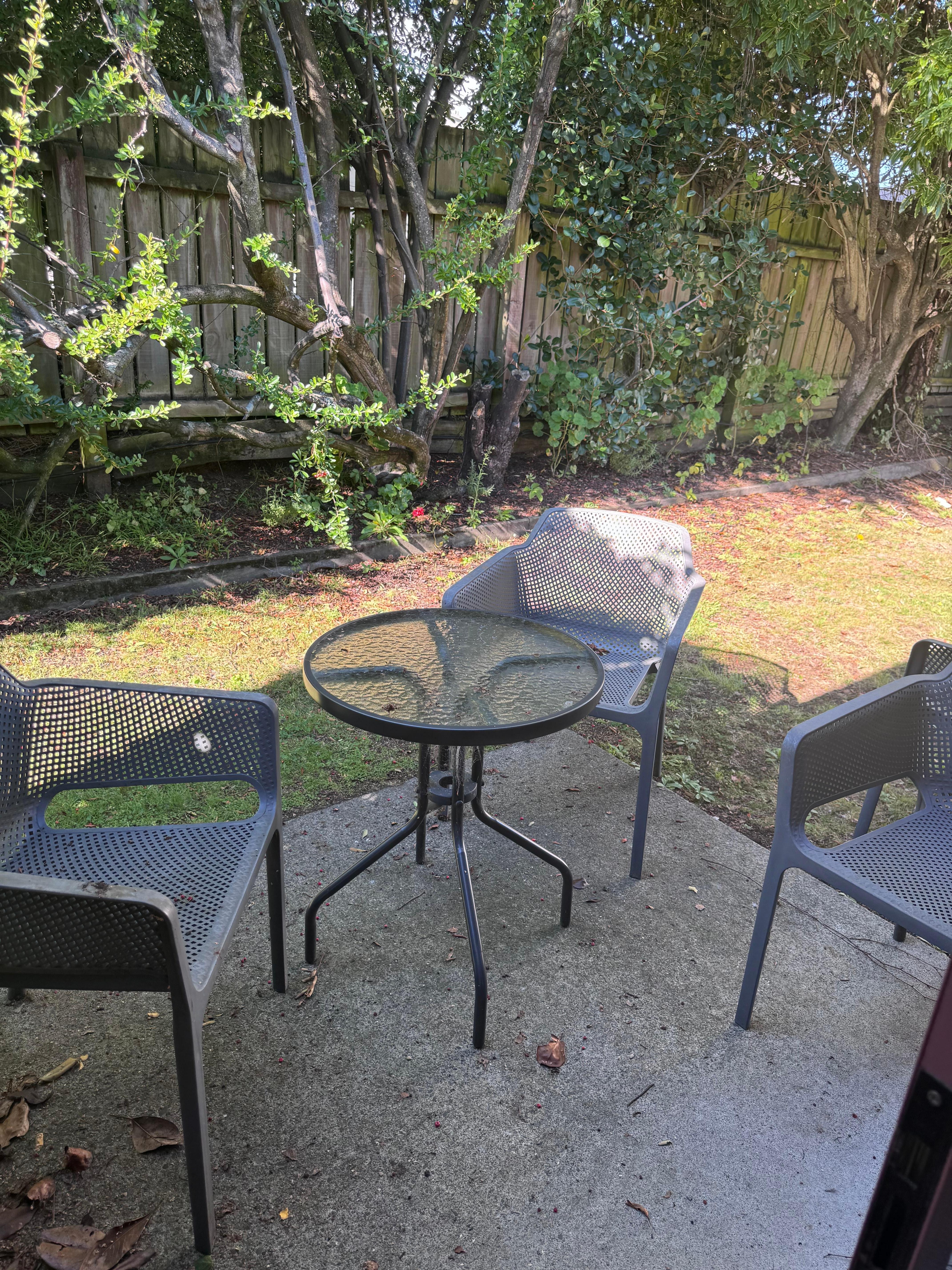 Out door patio at the back 