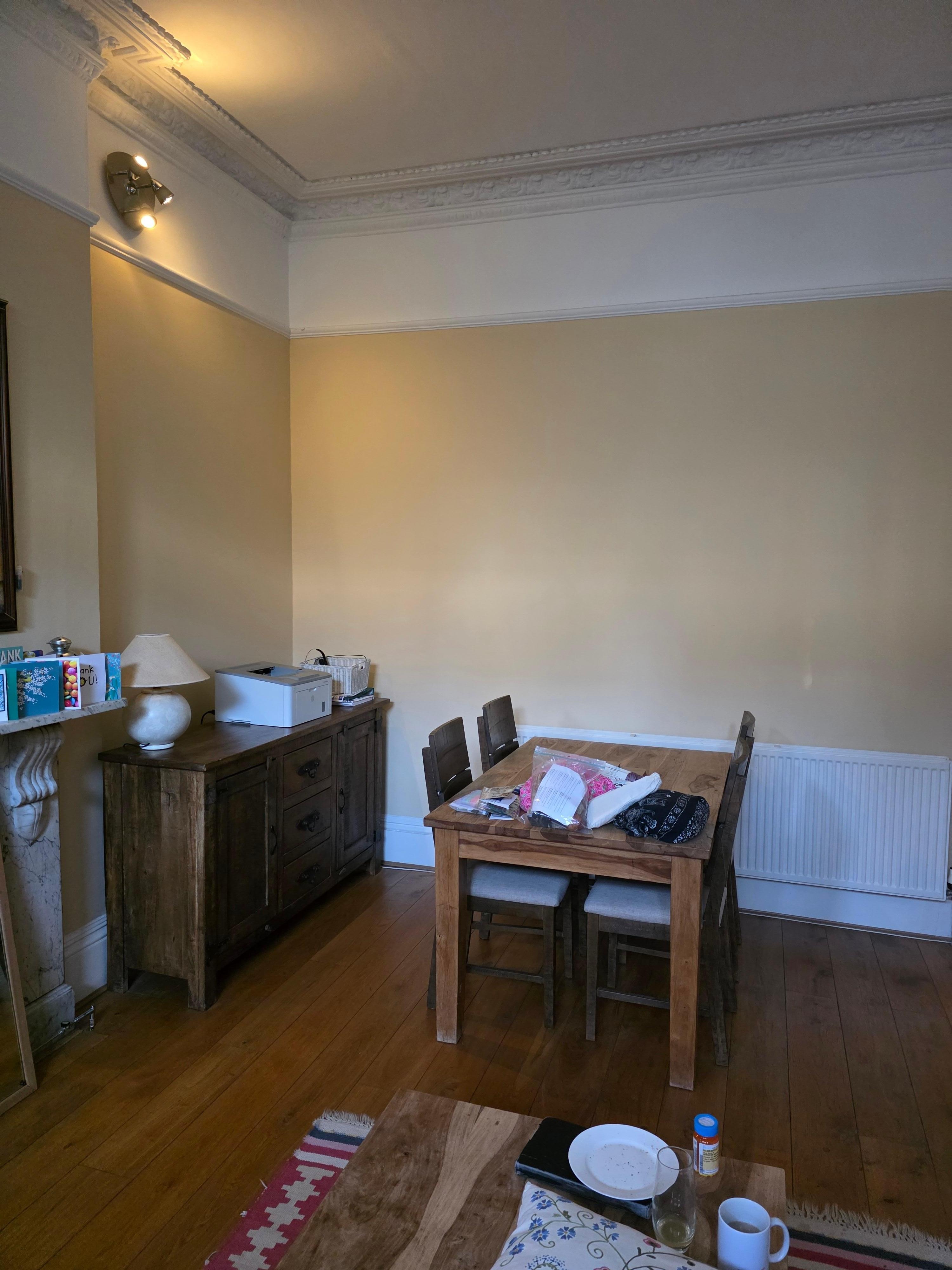 Dining area in living room 