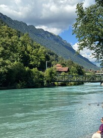 The Aare runs through the town of Interlaken.