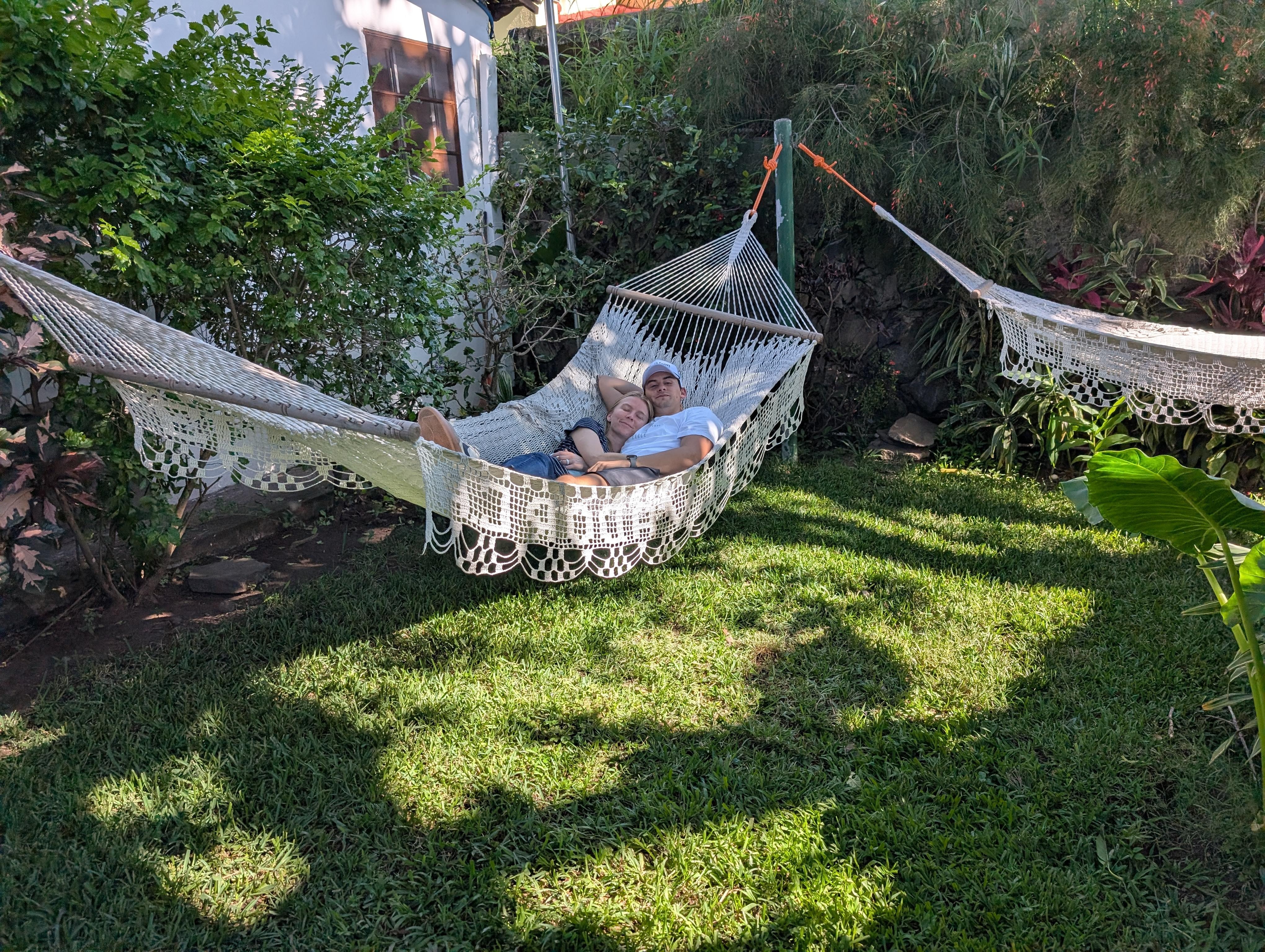 Hammocks in the outdoor pool area