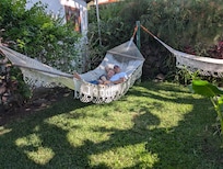 Hammocks in the outdoor pool area