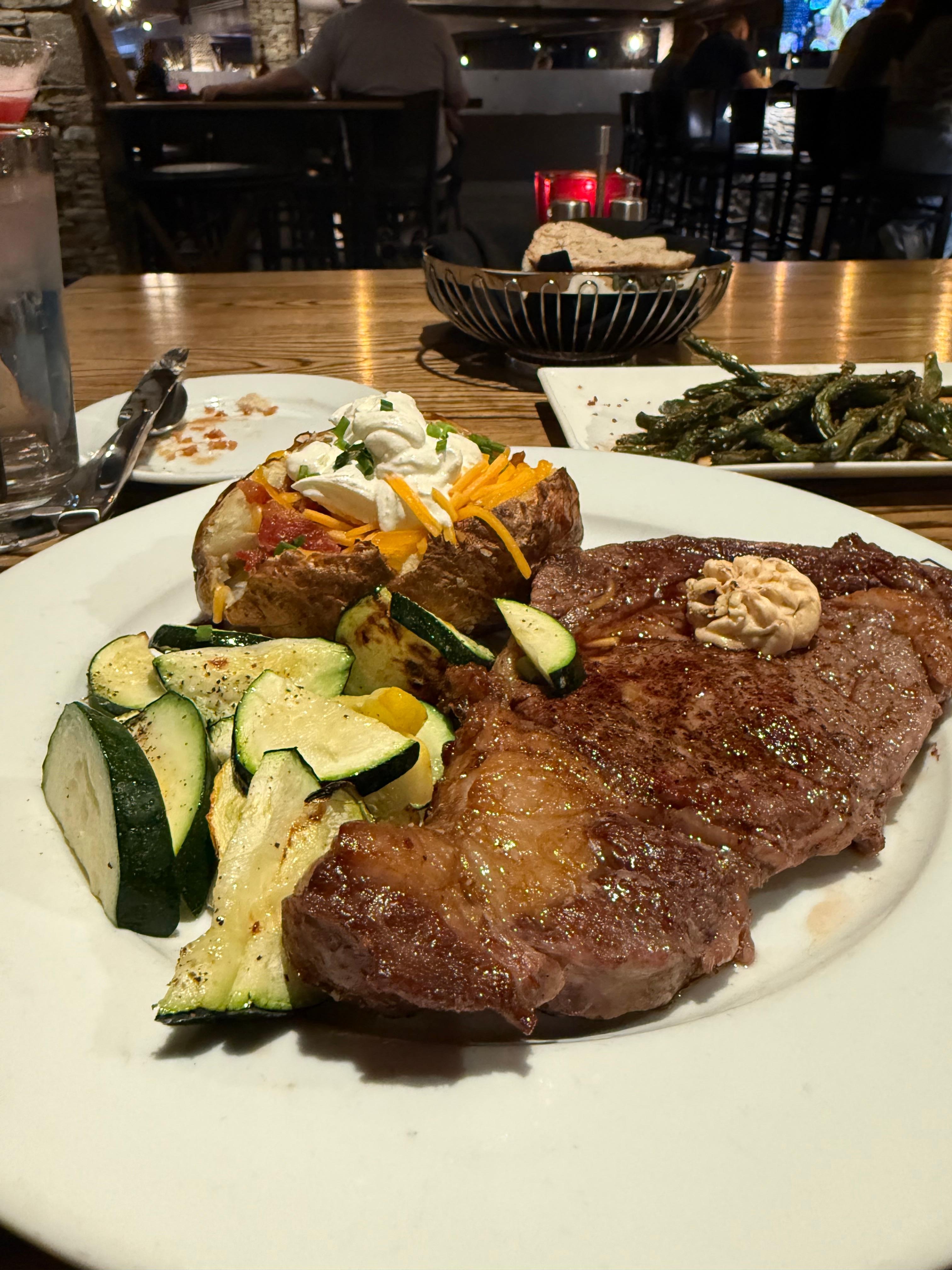 Dinner at lakeside restaurant 