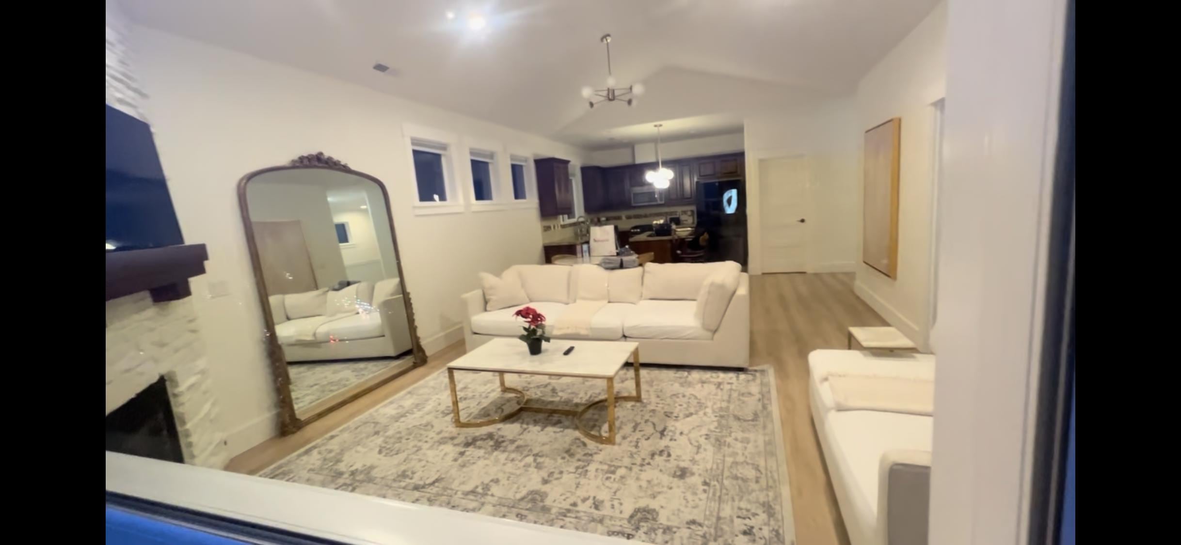 Upstairs living room  from the deck. 