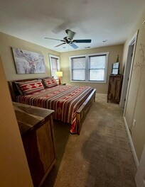 Master bedroom king bed with bathroom