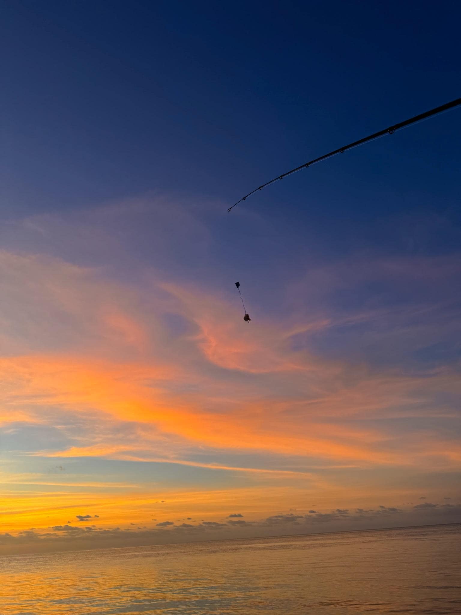 Fishing at sunset