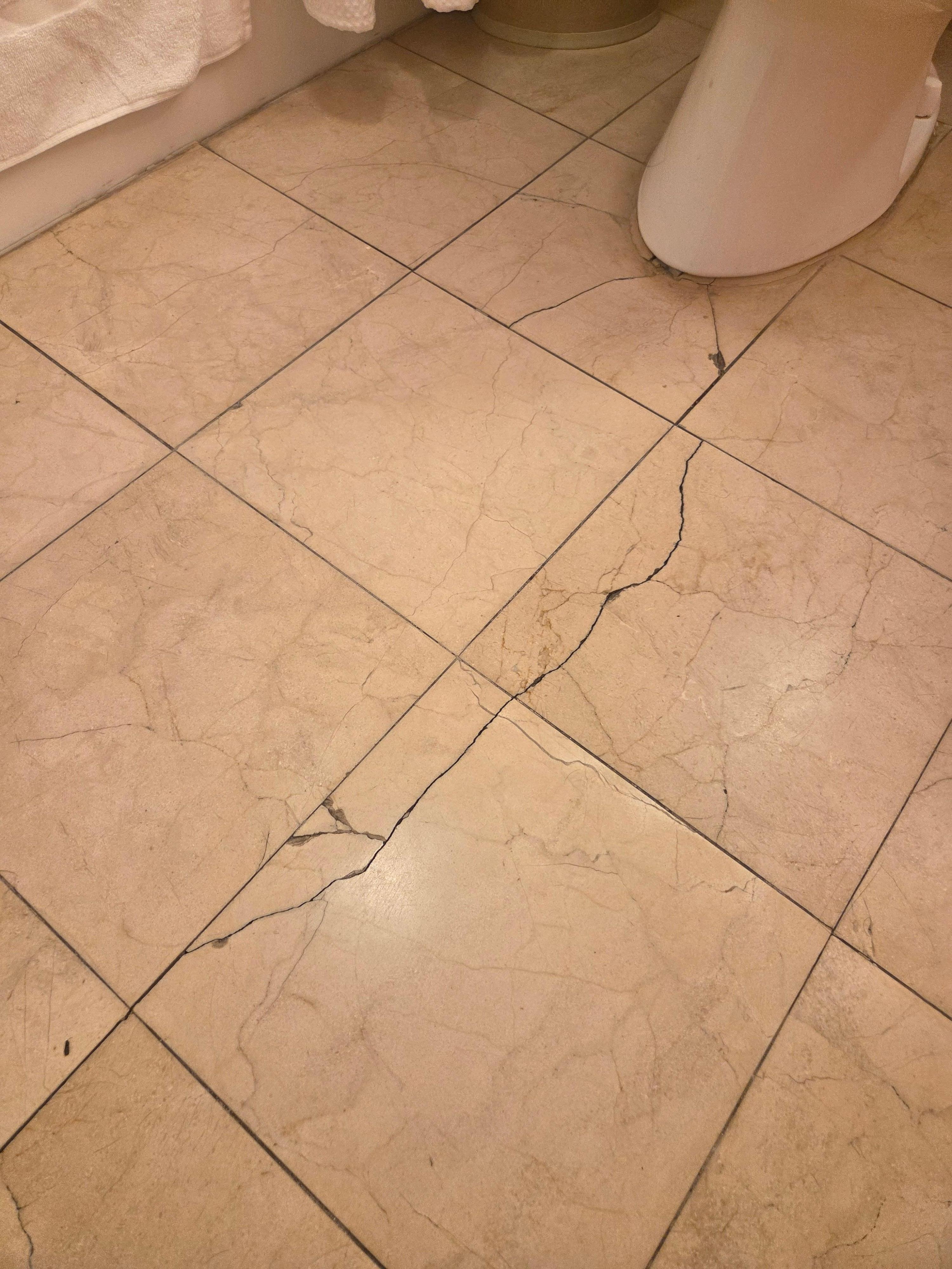 Cracked bathroom floor