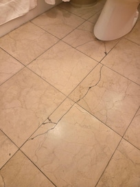Cracked bathroom floor