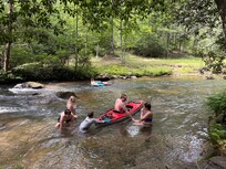 In the creek behind the property
