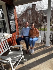 Front porch has a beautiful view of the golf course.