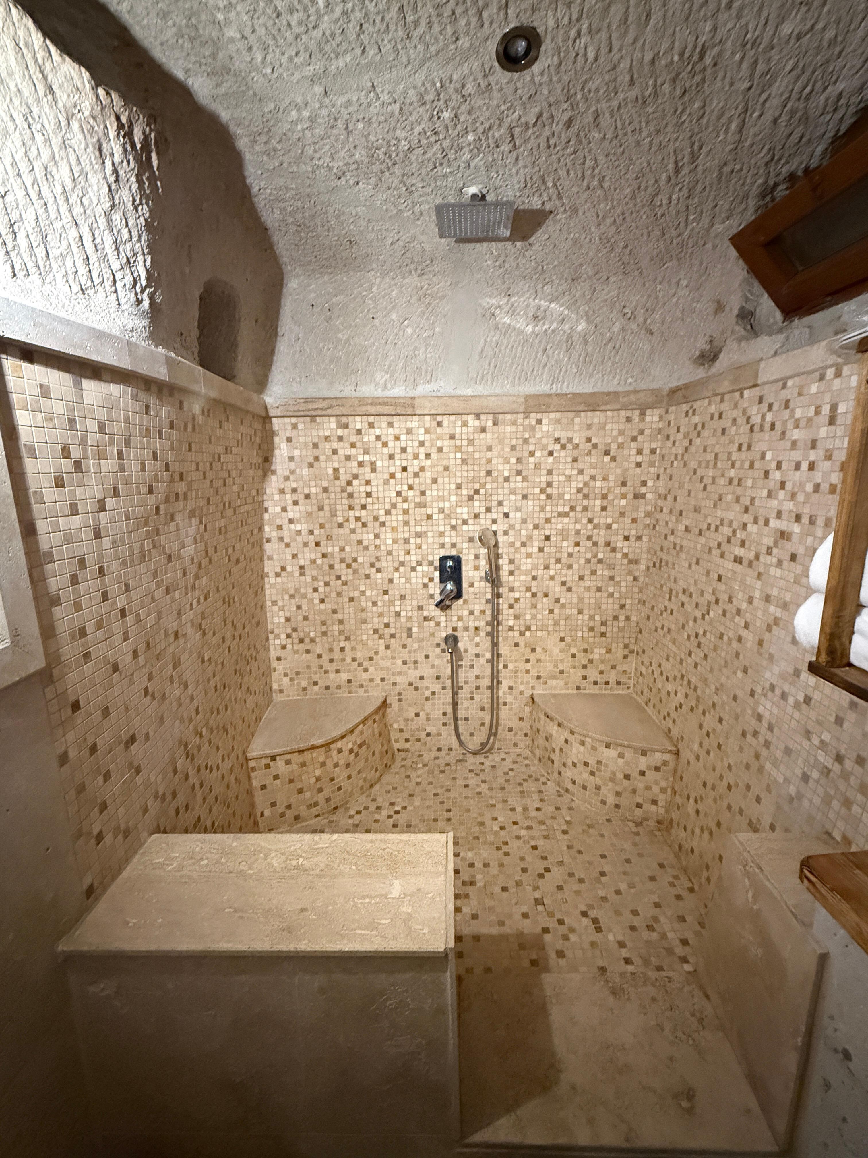 Hamam seating in the bathroom 