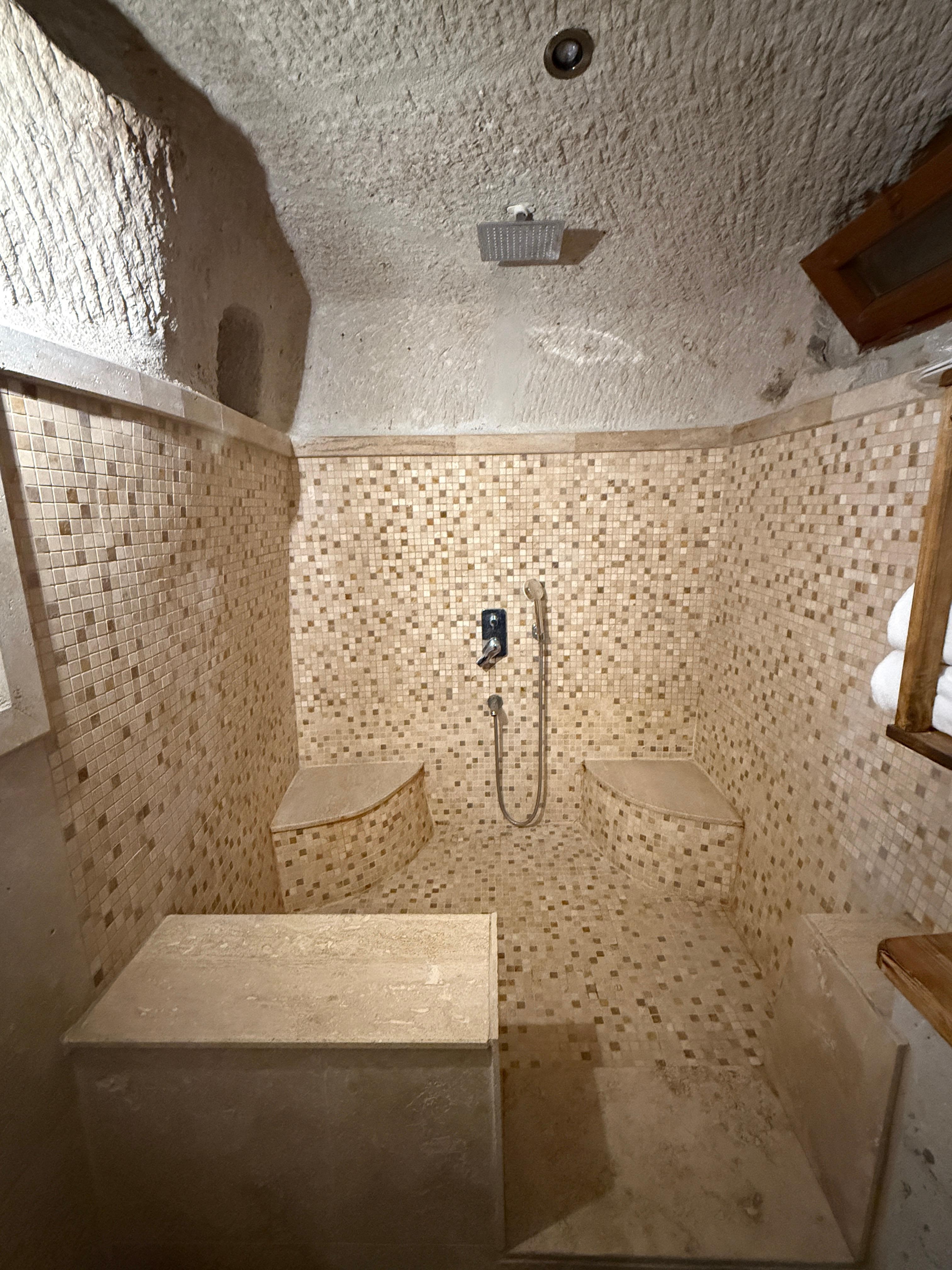 Hamam seating in the bathroom