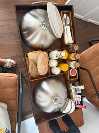 Fabulous breakfast with cold meat and fruit platters