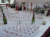 Christmas Eve champagne celebration