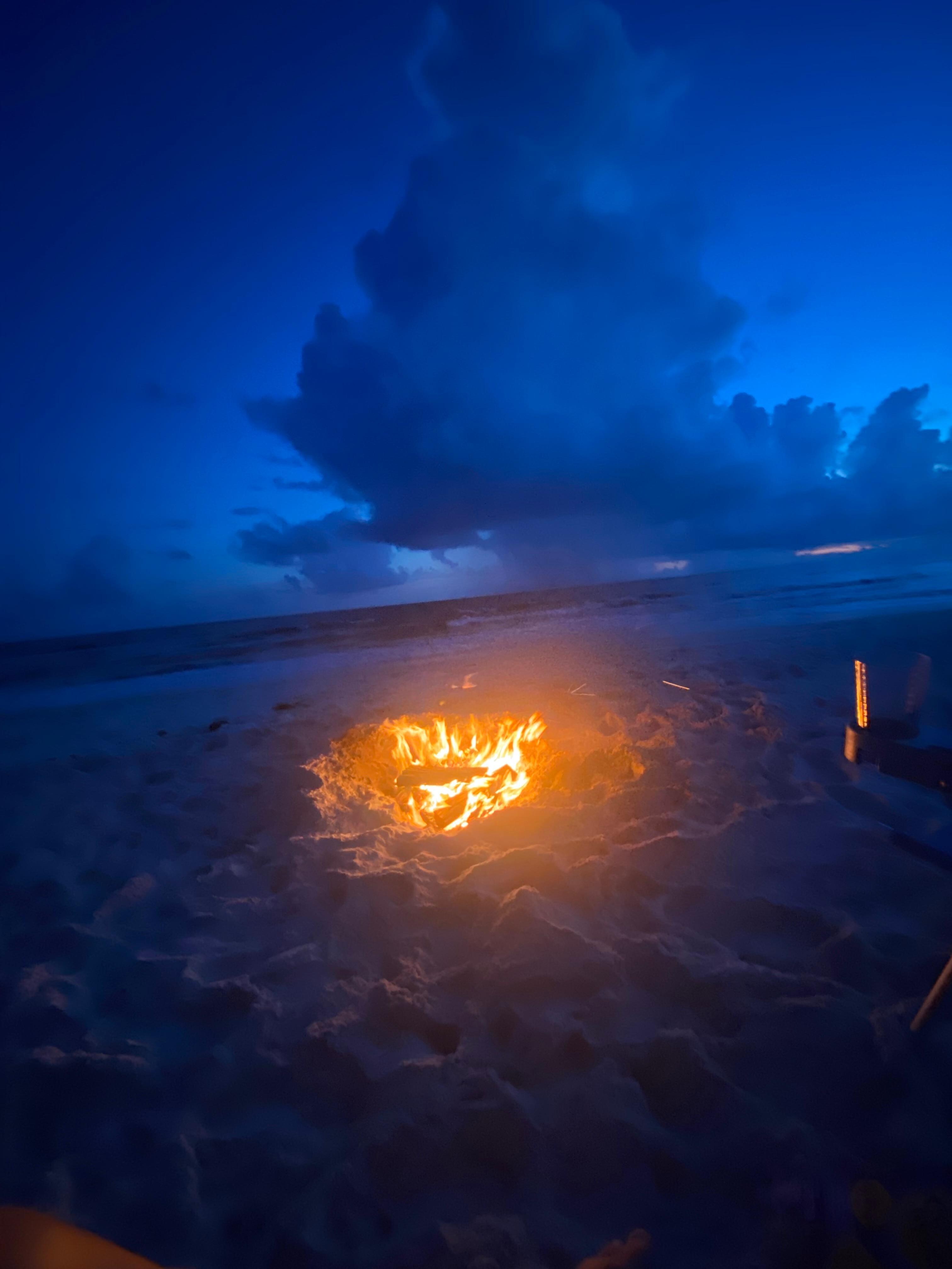 Beach bonfire
