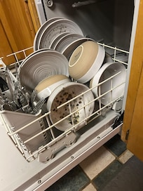 filthy dishes in dishwasher