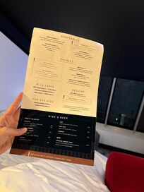 Room Service Menu
