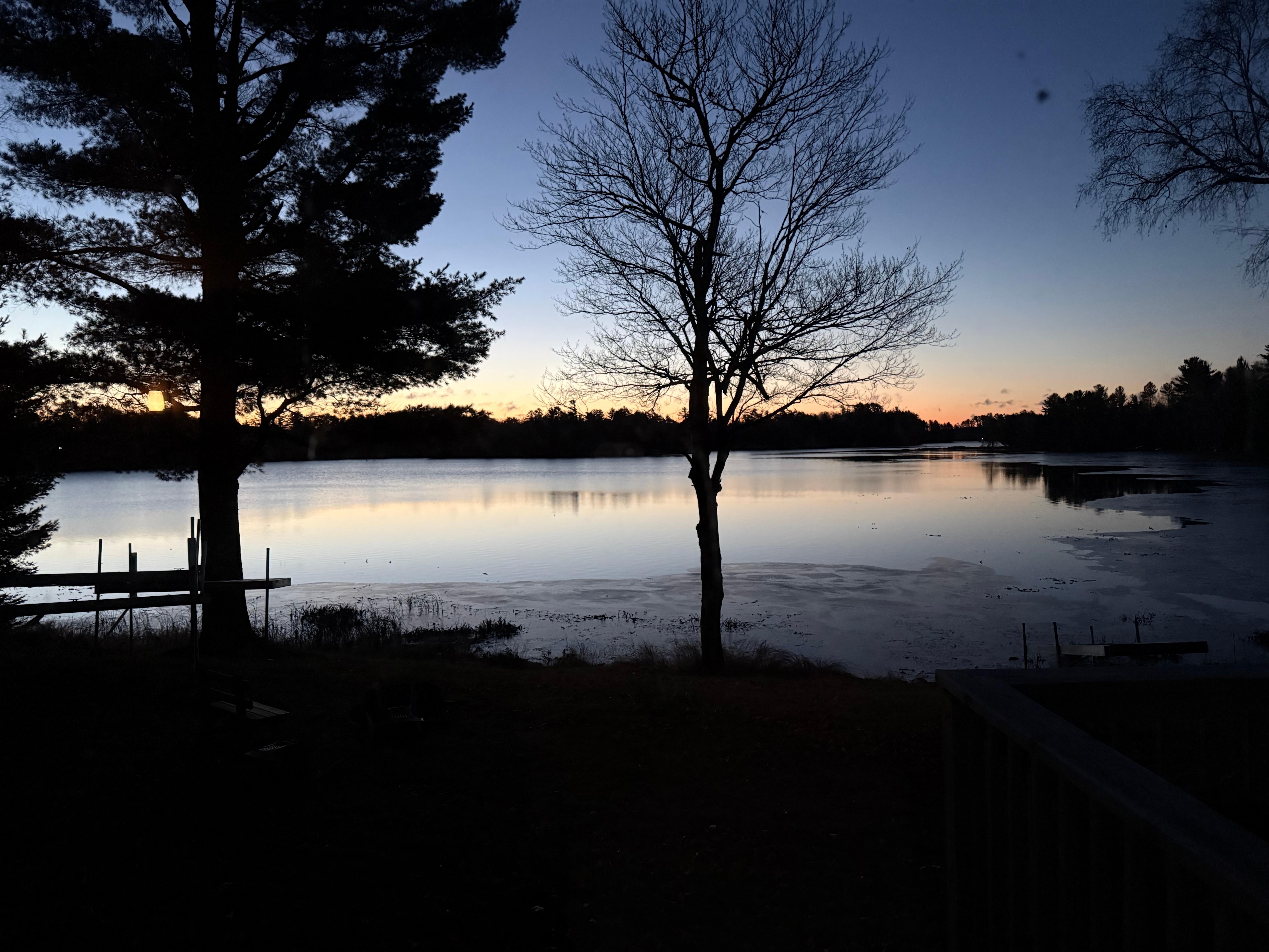 Beautiful sunrise over the lake