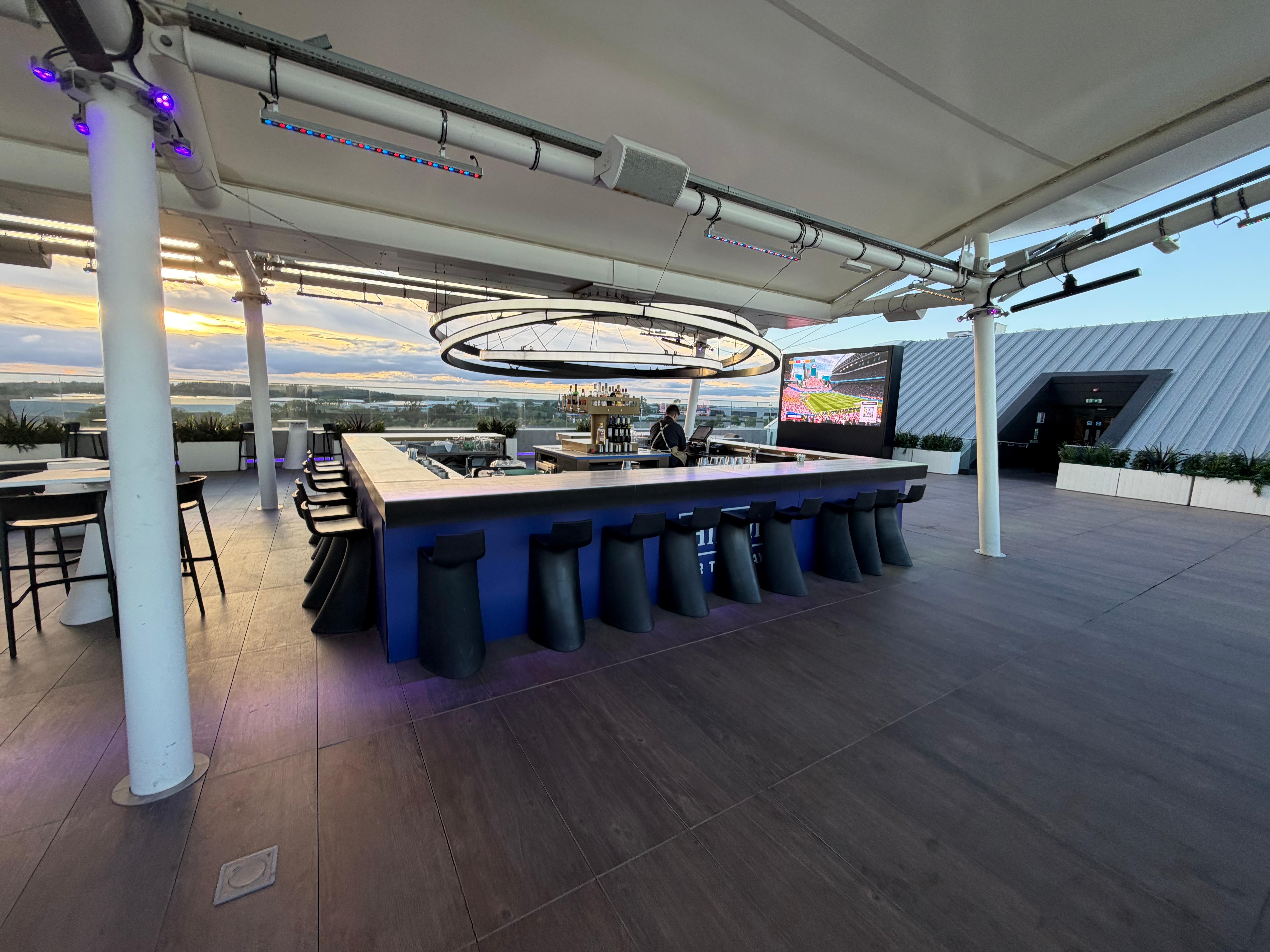 Roof bar was impressive and a great view of the track! 