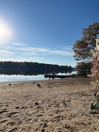 Flat, sandy, zero entry beach