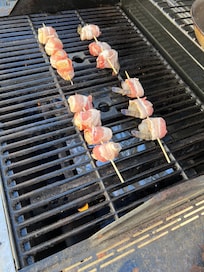 Shrimp and scallops (wrapped in bacon)