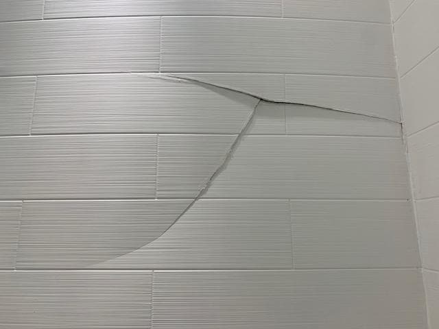 Cracked shower wall