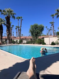 Chilling in the pool across the street