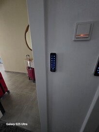 Keypad.. same code outside on the street and same code for you door.. that's big issue.. not secure.