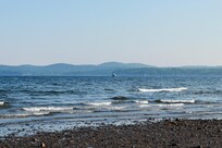 The beach at the bottom of the hill
