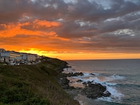 sunsets behind the hotel