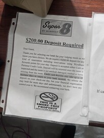 Deposit they're charging.