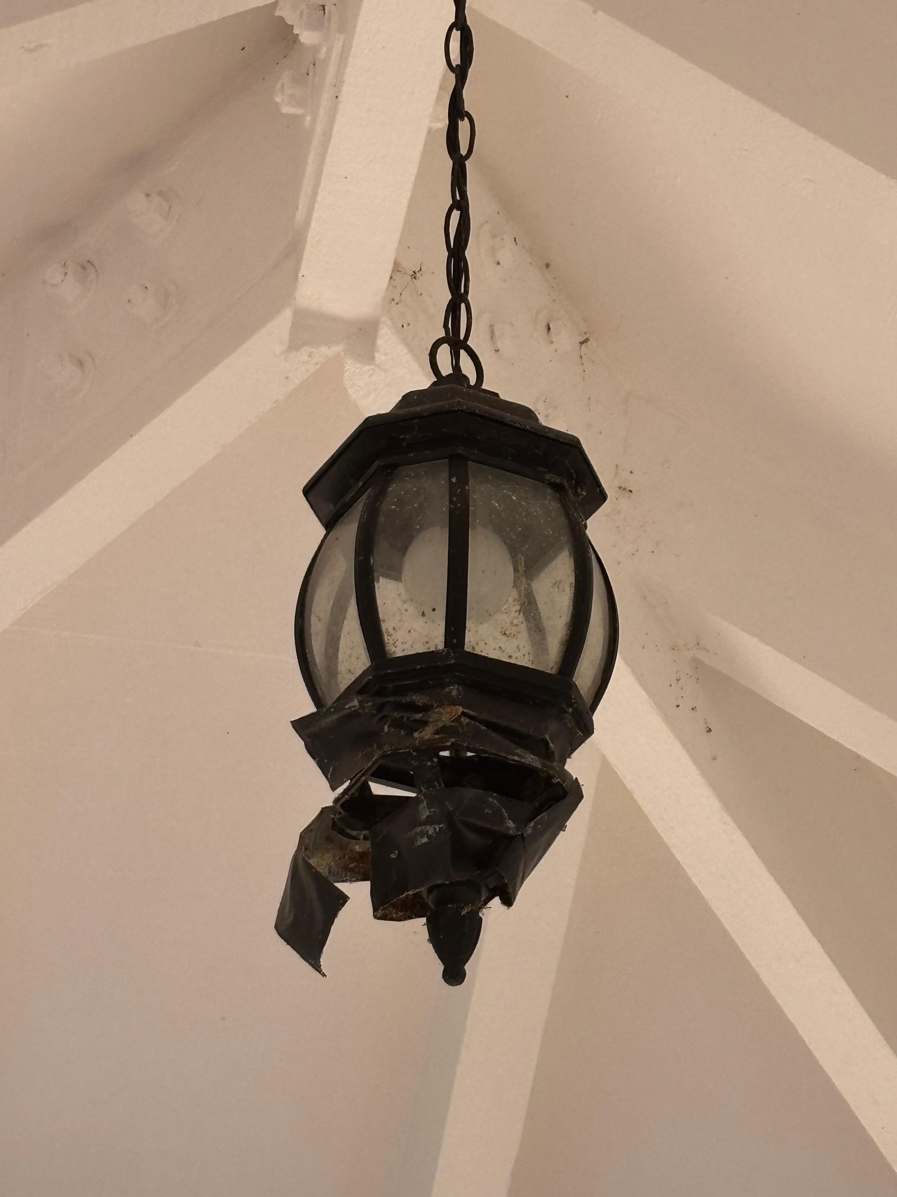 Broken light outside our room door 