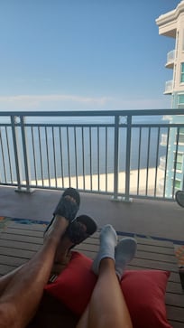 Relaxing on the balcony