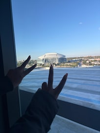 A really nice quick walk to the Cowboys Stadium.