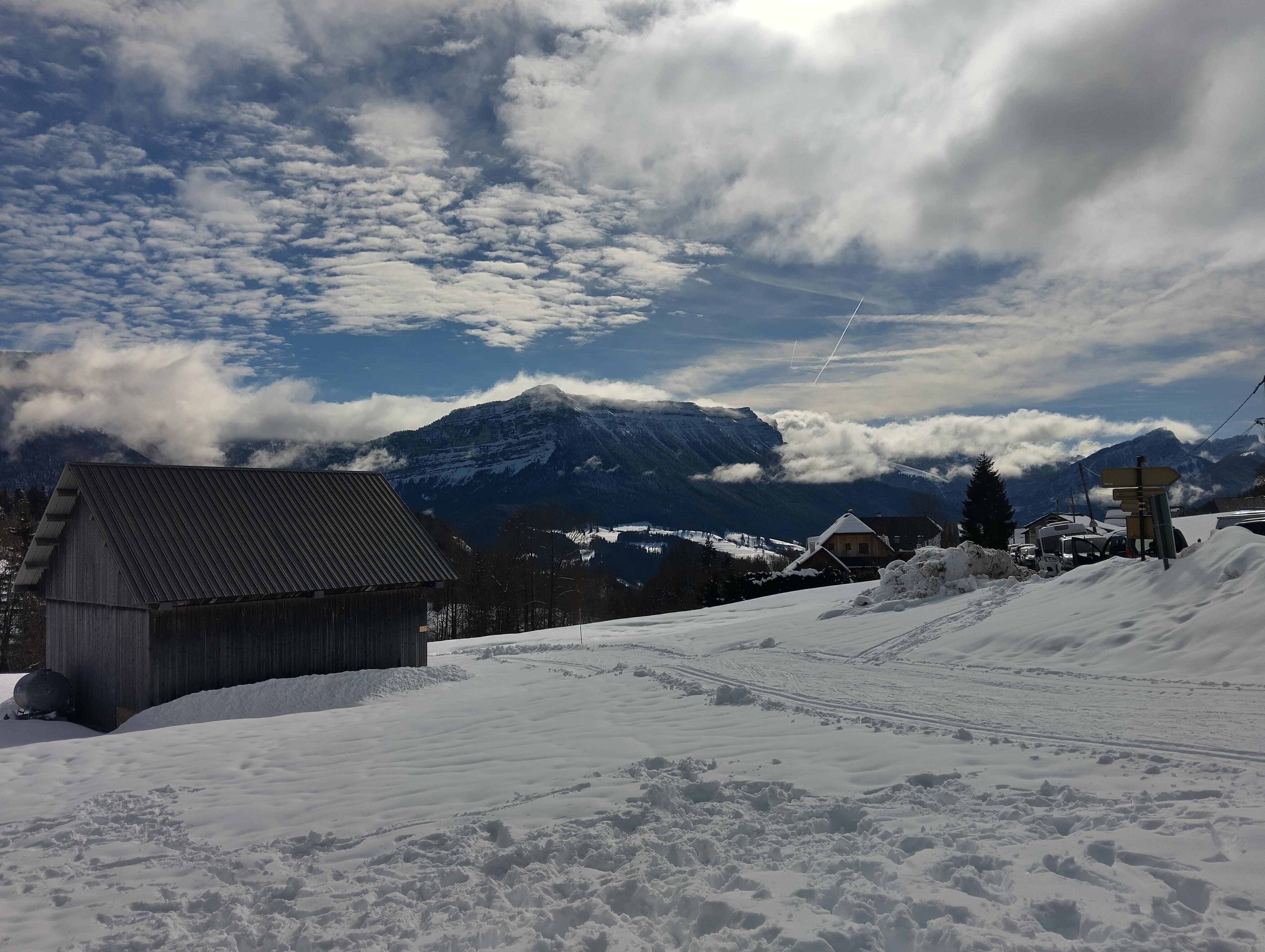 Vue de la station du Désert d'Entremont, ski nordique 