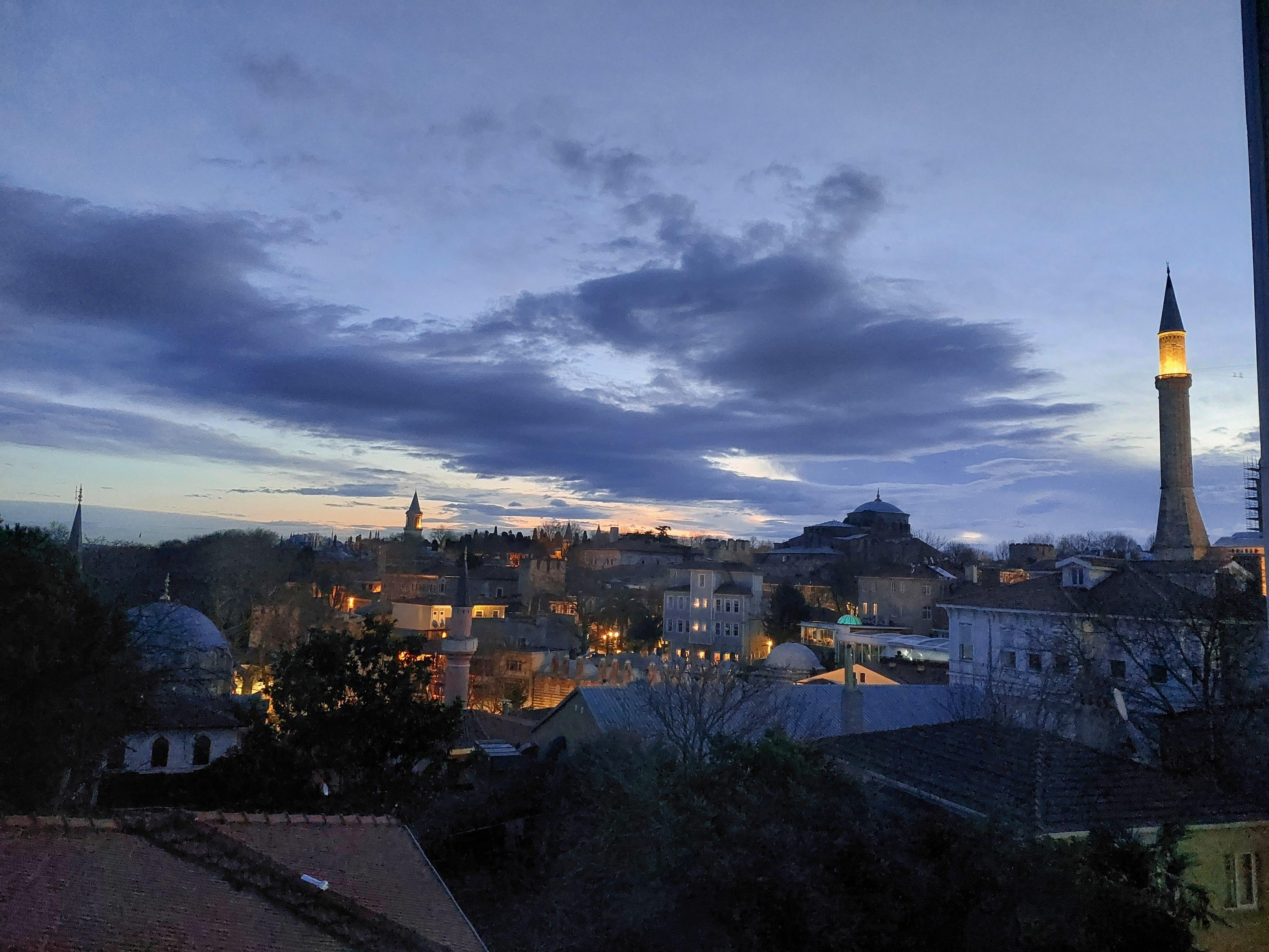 Las vistas desde nuestra habitación al amanecer.