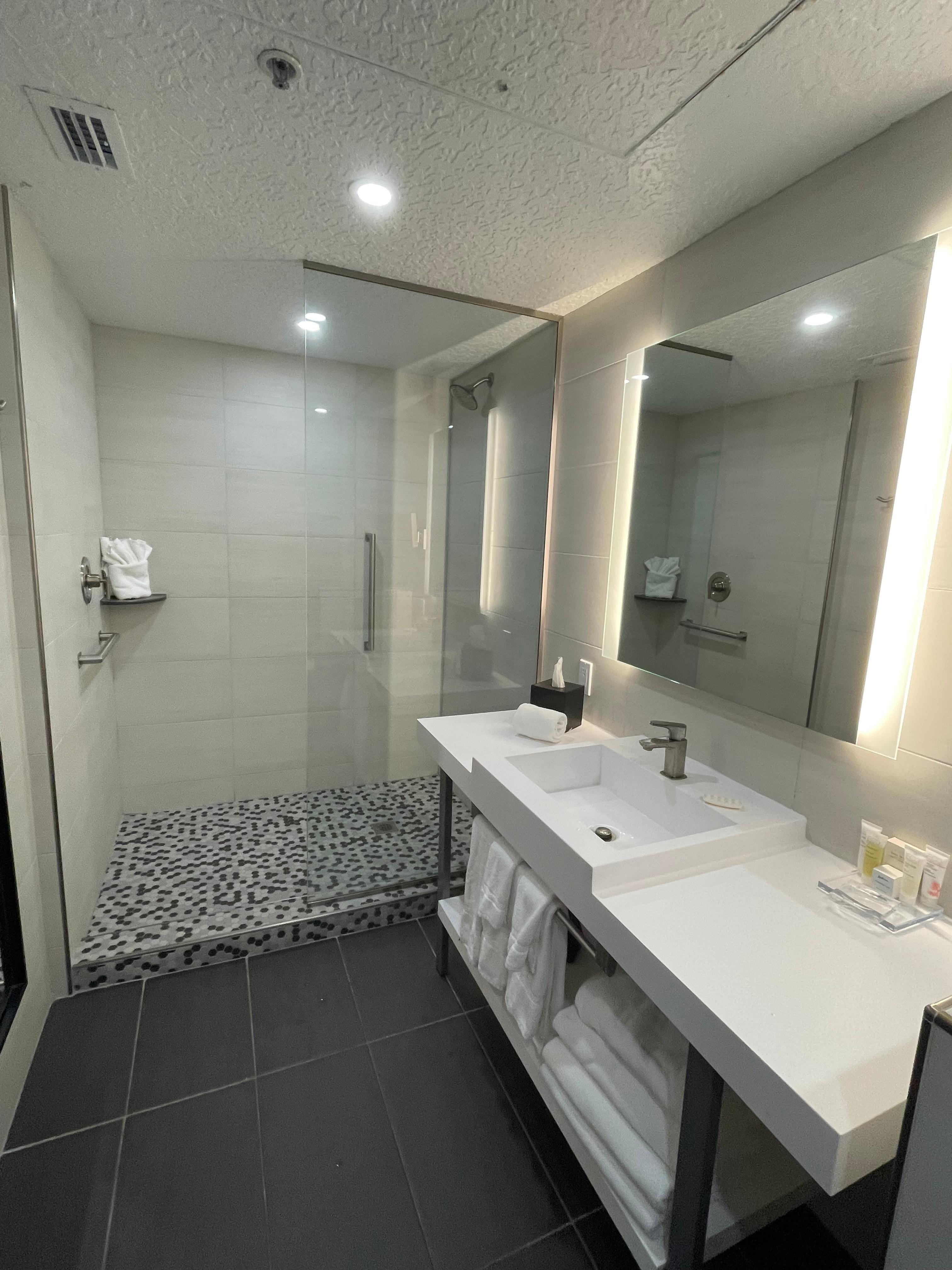 Bathroom was spacious and very nice.