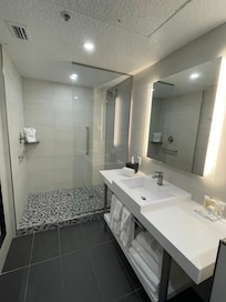 Bathroom was spacious and very nice.