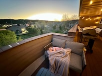 Our daughter enjoying a beautiful sunset on the deck!