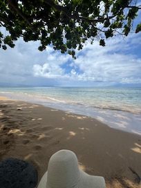 Very short walk to the beach from resort.