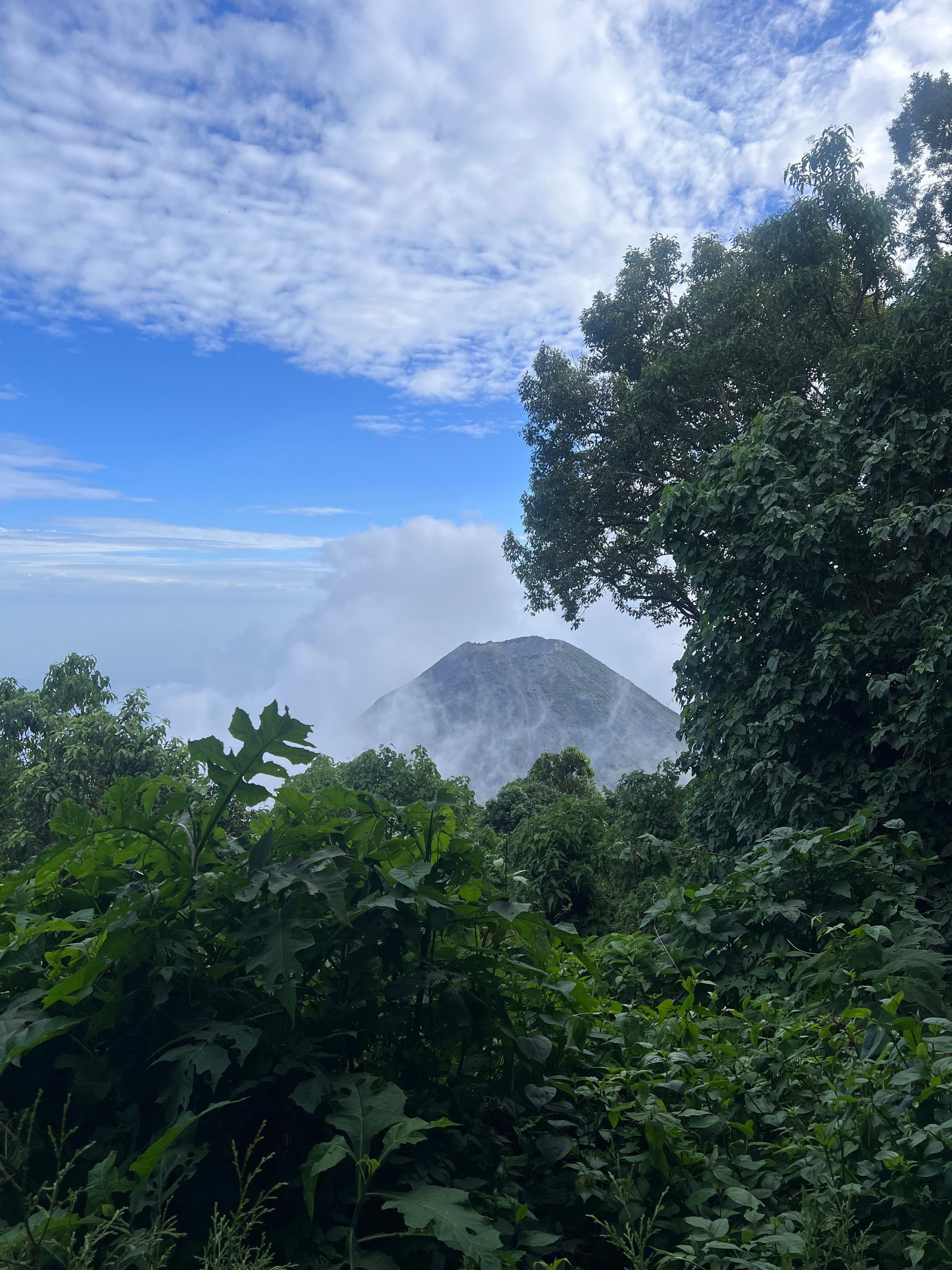 Volcano view, not visible until you climb up the step